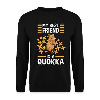 Quokka ist mein Freund Kurzschwanzkänguru - Unisex Pullover - Schwarz - Vorne - Alina (178cm) & Michal (187cm)
