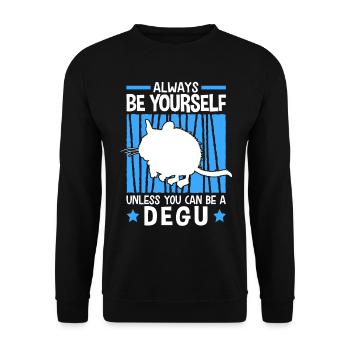Dann sei ein Degu Nagetier Chile Degu - Unisex Pullover - Schwarz - Vorne - Alina (178cm) & Michal (187cm)
