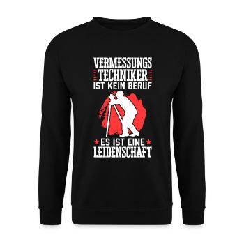 Vermessungstechniker ist kein Beruf Vermesser - Unisex Pullover - Schwarz - Vorne - Alina (178cm) & Michal (187cm)