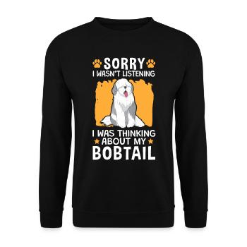 Old English Shepherd thought of Bobtail - Unisex Sweatshirt - black - Front - Alina (178cm) & Michal (187cm)