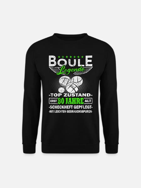 Boule - Boulespieler 80 Jahre - Unisex Pullover - Schwarz