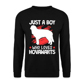 Le garçon le Hovawart aime le chien fermier allemand - Sweat-shirt Unisexe - noir - Devant - Alina (178cm) & Michal (187cm)