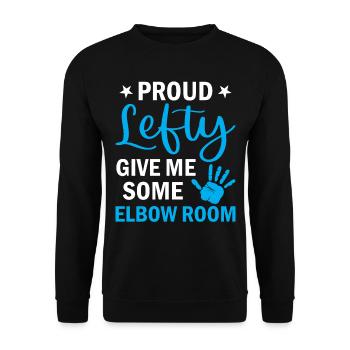 Lefty - Proud Lefty Give Me Some Elbow Room - Left - Unisex Sweatshirt - black - Front - Alina (178cm) & Michal (187cm)