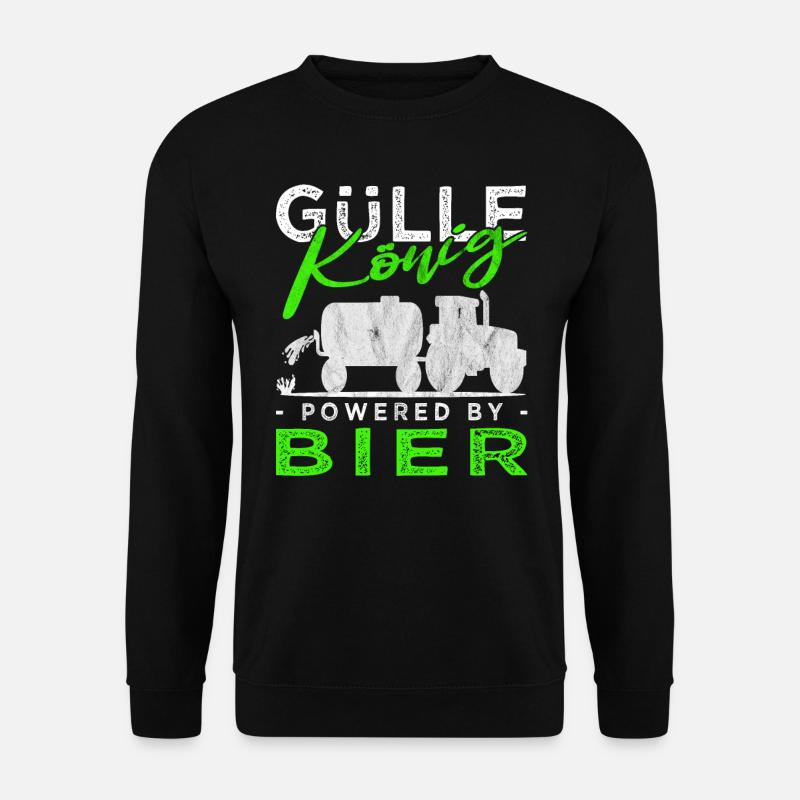 Güllekönig & Gülle Landwirt Sprüche Bauernhof - Unisex Pullover - Schwarz
