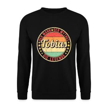 Tobias Der Mann Der Mythos Die Legende - Unisex Pullover - Schwarz - Vorne - Alina (178cm) & Michal (187cm)