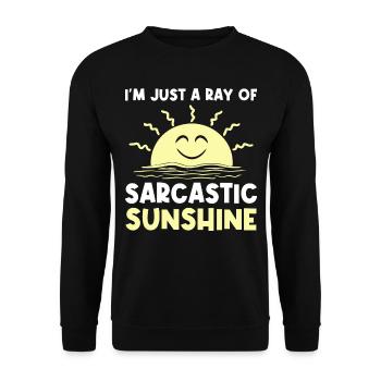 Sarcastique - Je ne suis qu’un rayon de soleil sarcastique - - Sweat-shirt Unisexe - noir - Devant - Alina (178cm) & Michal (187cm)