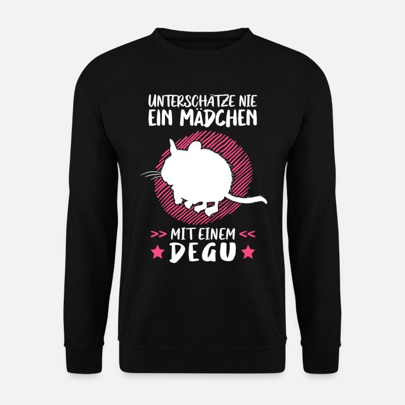 Mädchen mit Degu Nagetier Chile Degu - Unisex Pullover - Schwarz