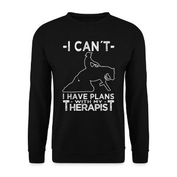 Western Riding - Western Rider - Western Horse - Unisex Sweatshirt - black - Front - Alina (178cm) & Michal (187cm)