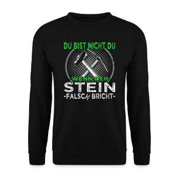 Steinmetz - Steinbearbeitung - Bildhauer - Unisex Pullover - Schwarz - Vorne - Alina (178cm) & Michal (187cm)
