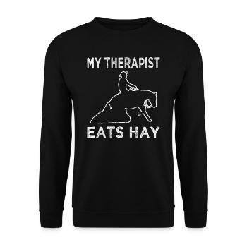Western Riding - Western Rider - Western Horse - Unisex Sweatshirt - black - Front - Alina (178cm) & Michal (187cm)