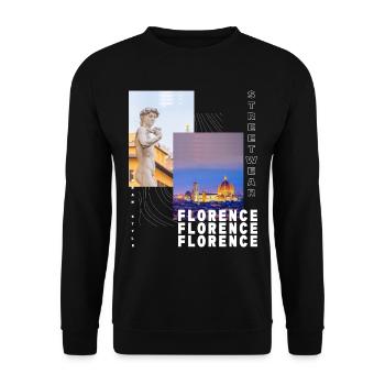Florenz Italien Stadt Skyline Urlaub Liebe - Unisex Pullover - Schwarz - Vorne - Alina (178cm) & Michal (187cm)