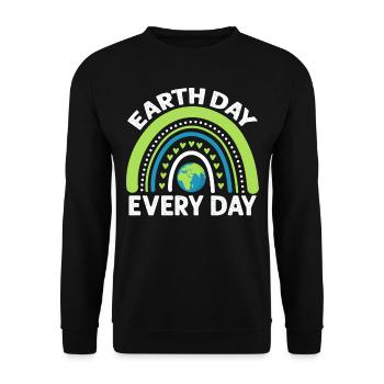 Climate Change Earth Day Every Day - Unisex Pullover - Schwarz - Vorne - Alina (178cm) & Michal (187cm)