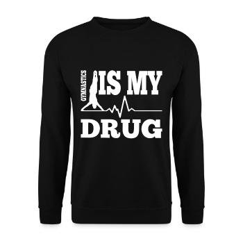 Gymnast Slogan Gymnastics Is My Drug Gift Idea - Unisex Pullover - Schwarz - Vorne - Alina (178cm) & Michal (187cm)