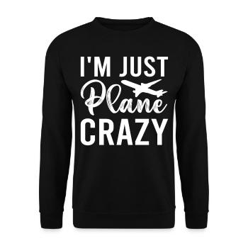 Je suis juste Avion Crazy Model Kit Constructeurs Avions - Sweat-shirt Unisexe - noir - Devant - Alina (178cm) & Michal (187cm)