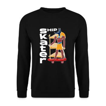 Skater Pyramid Hip Pharaoh Skateboarder Gifts - Unisex Sweatshirt - black - Front - Alina (178cm) & Michal (187cm)