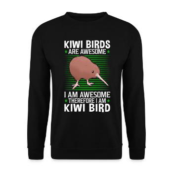L’oiseau kiwi est un oiseau fantastique de Nouvelle-Zélande - Sweat-shirt Unisexe - noir - Devant - Alina (178cm) & Michal (187cm)
