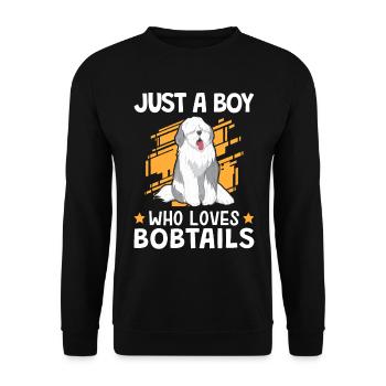 Boy the Bobtail loves Old English Shepherd - Unisex Sweatshirt - black - Front - Alina (178cm) & Michal (187cm)
