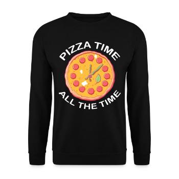 Pizza Making Italian Fast Food Pizza Time All the - Unisex Sweatshirt - black - Front - Alina (178cm) & Michal (187cm)
