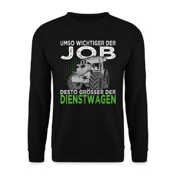 Bauern - Landwirt - Traktoren - Unisex Pullover - Schwarz - Vorne - Alina (178cm) & Michal (187cm)