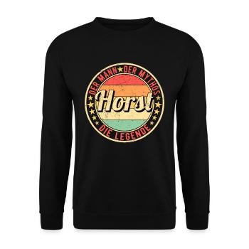 Horst Der Mann Der Mythos Die Legende - Unisex Pullover - Schwarz - Vorne - Alina (178cm) & Michal (187cm)