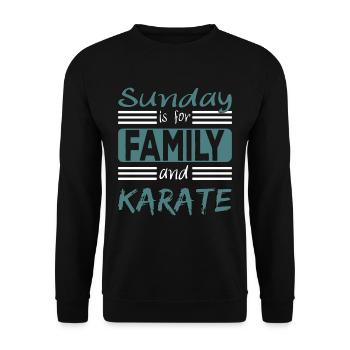 Le dimanche est pour la famille et le karaté - Sweat-shirt Unisexe - noir - Devant - Alina (178cm) & Michal (187cm)