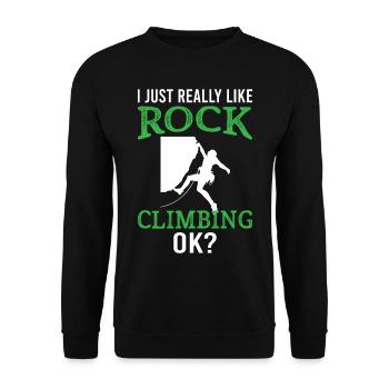 Bloc - J’aime vraiment l’escalade ok - Sweat-shirt Unisexe - noir - Devant - Alina (178cm) & Michal (187cm)