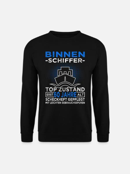 Binnenschiffer 60 Jahre - Seemann - Schiff Kapitän - Unisex Pullover - Schwarz
