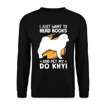 Faites un trait de Khyi et lisez le dogue tibétain - Sweat-shirt Unisexe - noir - Devant - Alina (178cm) & Michal (187cm)
