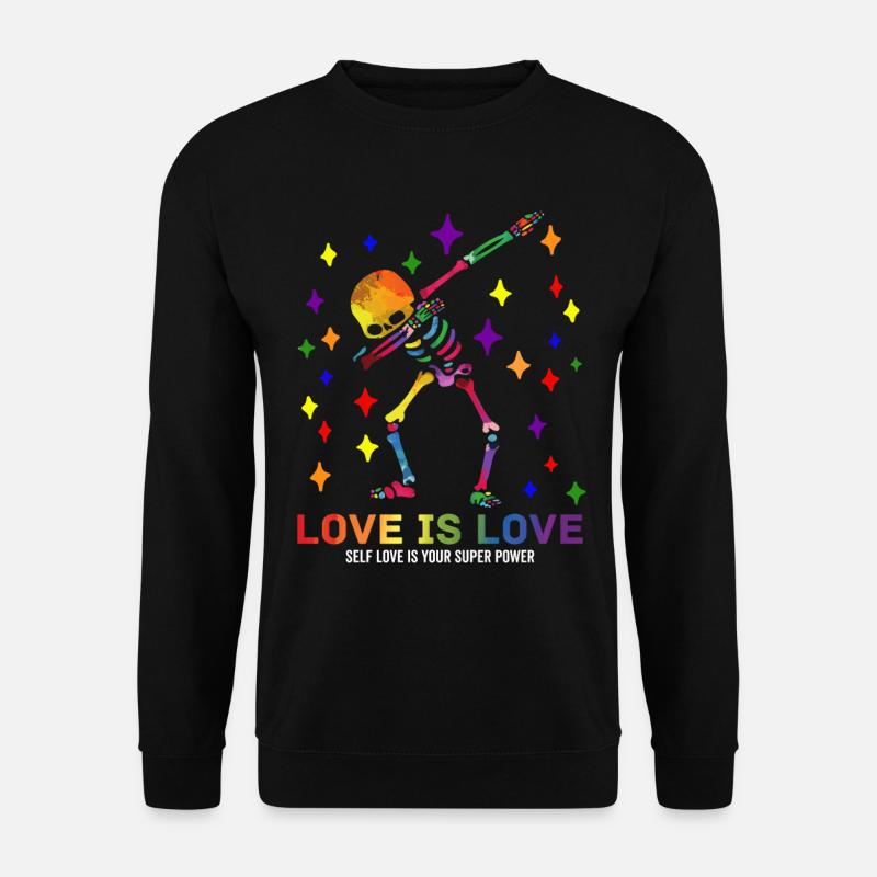 LGBT LGBTQ Dabbing Skeleton - Unisex Sweatshirt - black