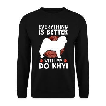 Everything better with Do Khyi Tibetmastiff - Unisex Sweatshirt - black - Front - Alina (178cm) & Michal (187cm)