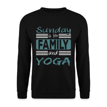 Le dimanche est pour la famille et le dicton du yoga - Sweat-shirt Unisexe - noir - Devant - Alina (178cm) & Michal (187cm)