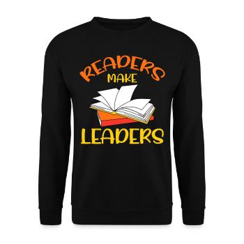 Les enseignants lecteurs font des leaders - Sweat-shirt Unisexe - noir - Devant - Alina (178cm) & Michal (187cm)