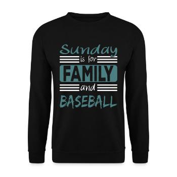 Le dimanche est pour la famille et le baseball - Sweat-shirt Unisexe - noir - Devant - Alina (178cm) & Michal (187cm)