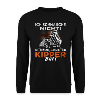 Kipper - Kipperfahrer - Muldenkipper - Unisex Pullover - Schwarz - Vorne - Alina (178cm) & Michal (187cm)