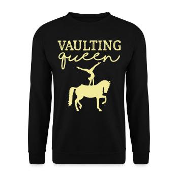 Vaulting Queen Horse Riding - Unisex Pullover - Schwarz - Vorne - Alina (178cm) & Michal (187cm)