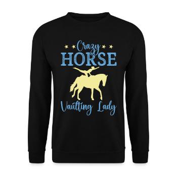 Crazy Horse Vaulting Lady Équitation - Sweat-shirt Unisexe - noir - Devant - Alina (178cm) & Michal (187cm)