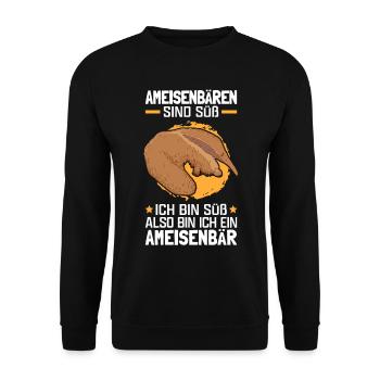 Ameisenbären sind süß Ameisenfresser - Unisex Pullover - Schwarz - Vorne - Alina (178cm) & Michal (187cm)