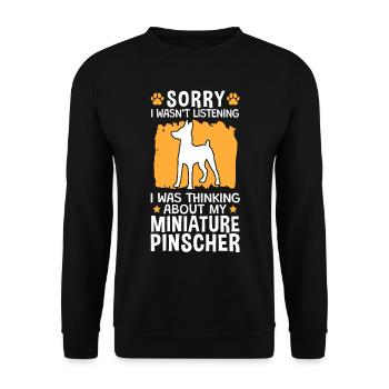 Pinscher thought of dwarf pinscher - Unisex Sweatshirt - black - Front - Alina (178cm) & Michal (187cm)