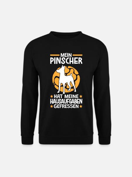 Zwergpinscher Hausaufgaben fressen Pinscher - Unisex Pullover - Schwarz