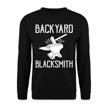 Backyard Blacksmith Ironsmith - Unisex Sweatshirt - black - Front - Alina (178cm) & Michal (187cm)