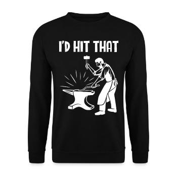 Blacksmith Ironsmith I'd Hit That - Unisex Sweatshirt - black - Front - Alina (178cm) & Michal (187cm)