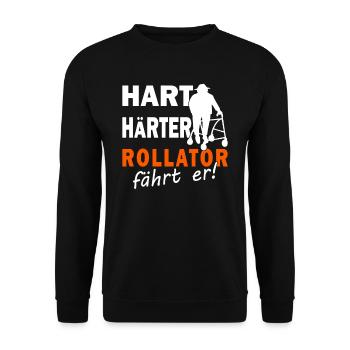 Hart Härter Rollator - Geriatric Nurses - Retirement Home - Unisex Sweatshirt - black - Front - Alina (178cm) & Michal (187cm)