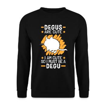 So I am a Degu rodent Chile Degus - Unisex Sweatshirt - black - Front - Alina (178cm) & Michal (187cm)