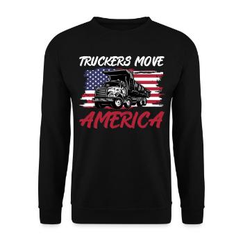 Chauffeur de camion - Truckers Move America - Sweat-shirt Unisexe - noir - Devant - Alina (178cm) & Michal (187cm)