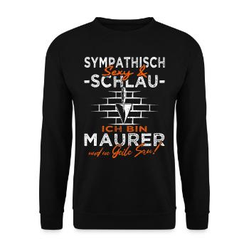 Maurer - Handwerker - Baustelle - Heimwerker - Unisex Pullover - Schwarz - Vorne - Alina (178cm) & Michal (187cm)