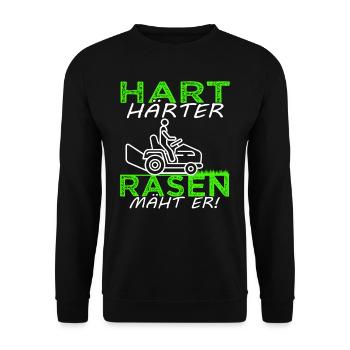 Rasen mähen - Rasenpflege - Gärtner - Platzwart - Unisex Pullover - Schwarz - Vorne - Alina (178cm) & Michal (187cm)