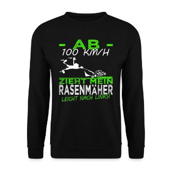 Rasen mähen - Rasenpflege- Gärtner - Platzwart - Unisex Pullover - Schwarz - Vorne - Alina (178cm) & Michal (187cm)