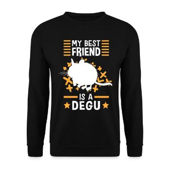 Degu is my friend rodent Chile Degus - Unisex Sweatshirt - black - Front - Alina (178cm) & Michal (187cm)