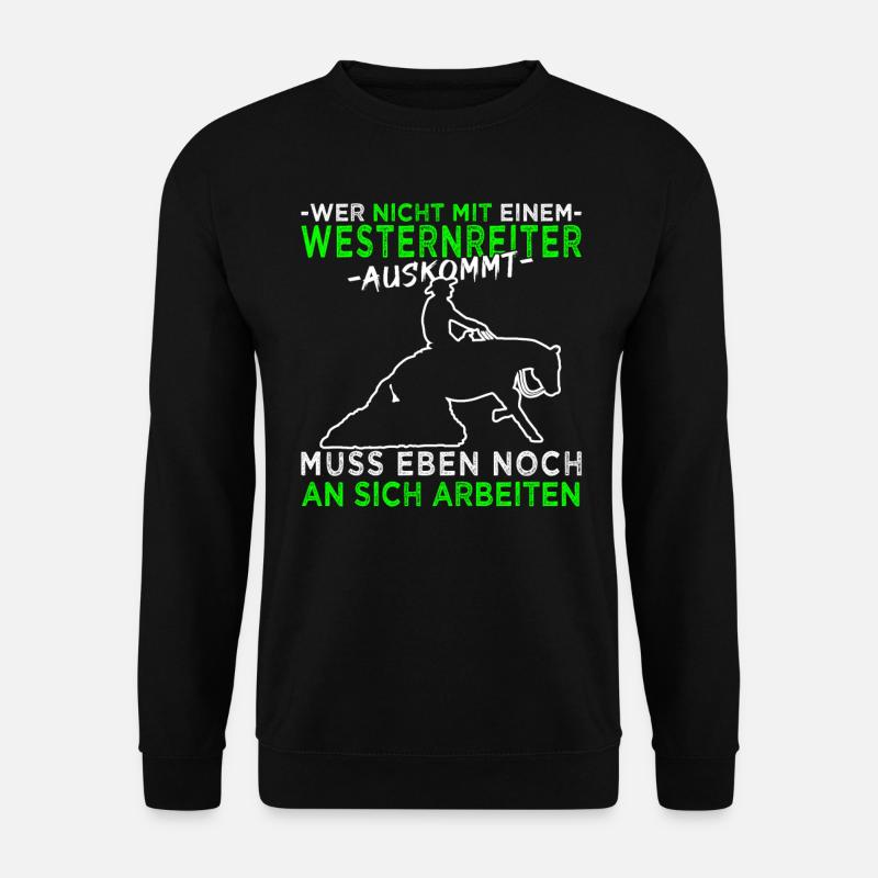 Westernreiten - Westernpferd - Reining - Unisex Pullover - Schwarz