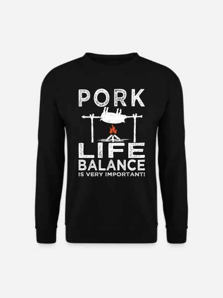 Fleisch - Grillen - Steak - Metzger - Unisex Pullover - Schwarz
